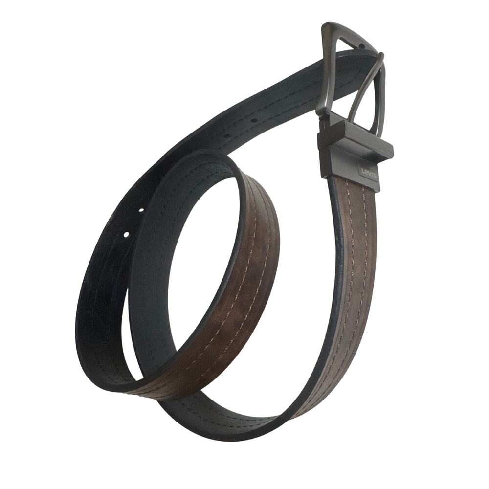 Levis Brown Leather Belt Silver Hardware 38" Mens Size 38/95